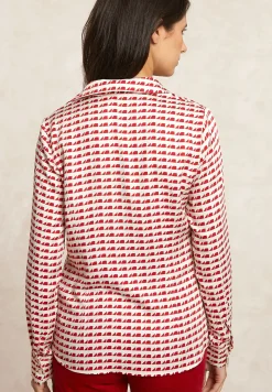 Clearance River Woods Klassieke fantasieblouse rood/écru -