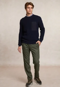 Discount River Woods Klassieke flanellen broek elastische taille groen -