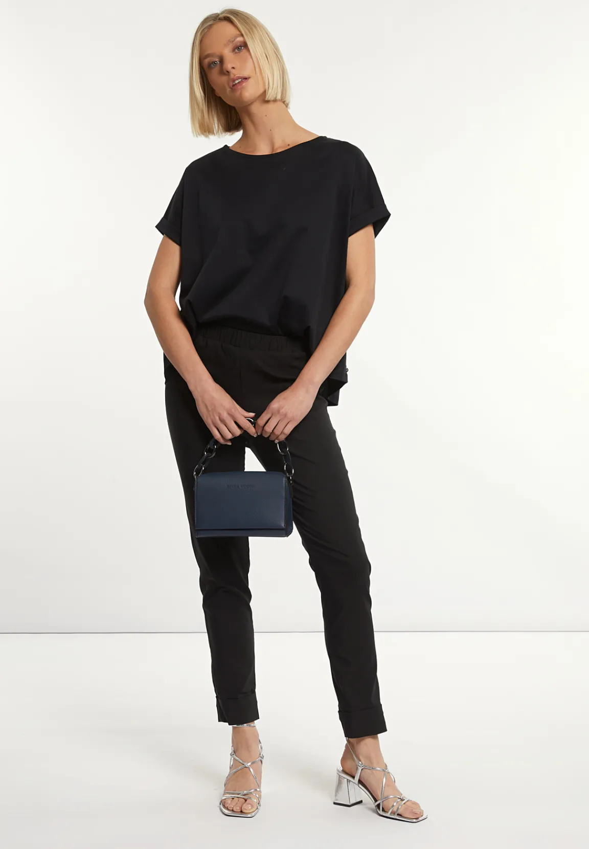 Fashion River Woods Klassieke getailleerde broek elastische taille zwart -