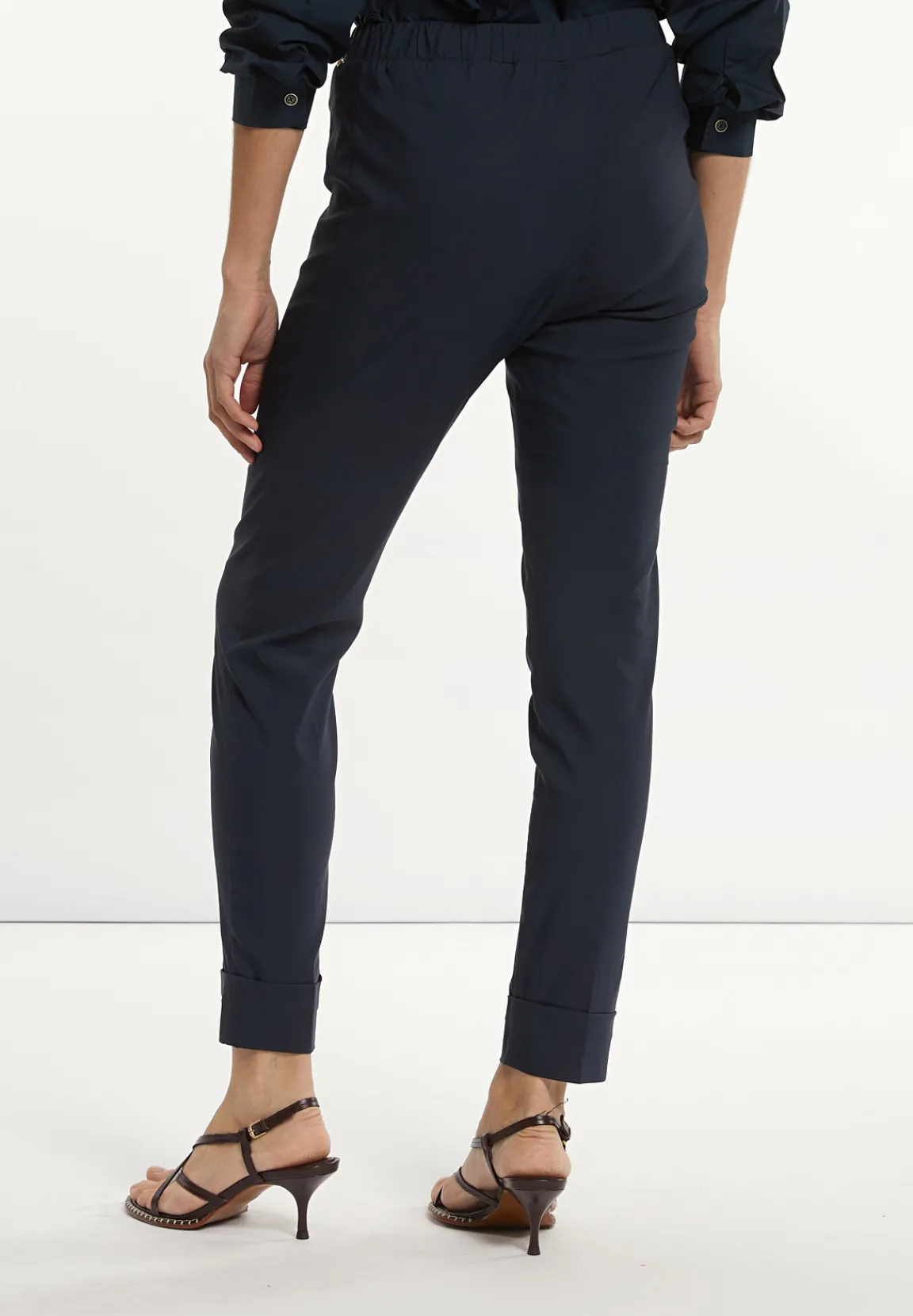 Clearance River Woods Klassieke getailleerde broek elastische taille navy -