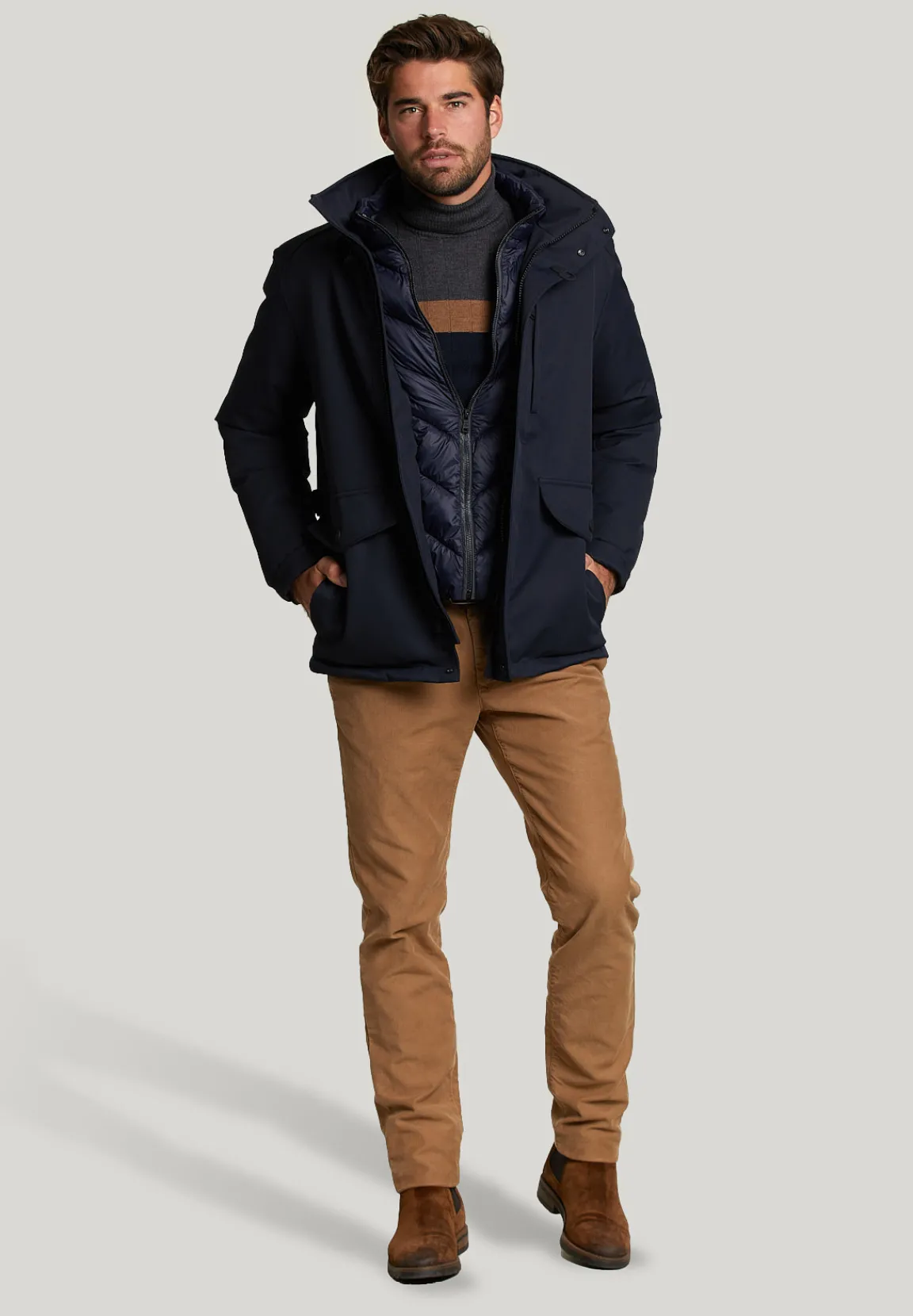 Clearance River Woods Klassieke jas 2 zakken oxy navy -
