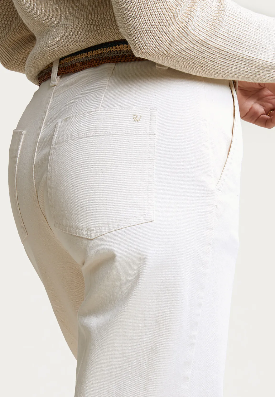 Fashion River Woods Klassieke stretch broek ecru -