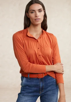 Hot River Woods Klassieke T-shirt lange mouwen oranje -