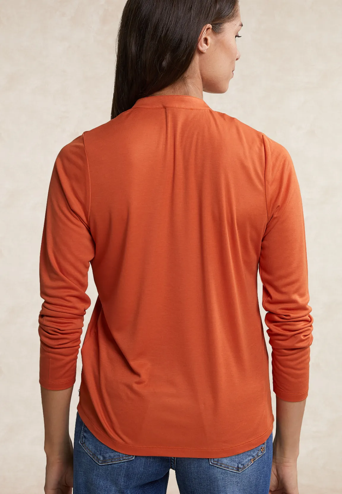 Hot River Woods Klassieke T-shirt lange mouwen oranje -