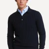 Outlet River Woods Klassieke V-hals polotrui dark navy -