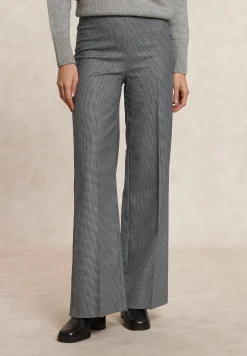Hot River Woods Klassieke wijde geruite broek elastische taille grijs -