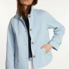 Fashion River Woods Korte katoenen trenchcoat blauw -
