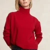 Outlet River Woods Lamswollen trui opstaande kraag rood -
