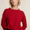 New River Woods Lamswollen trui ronde hals rood -