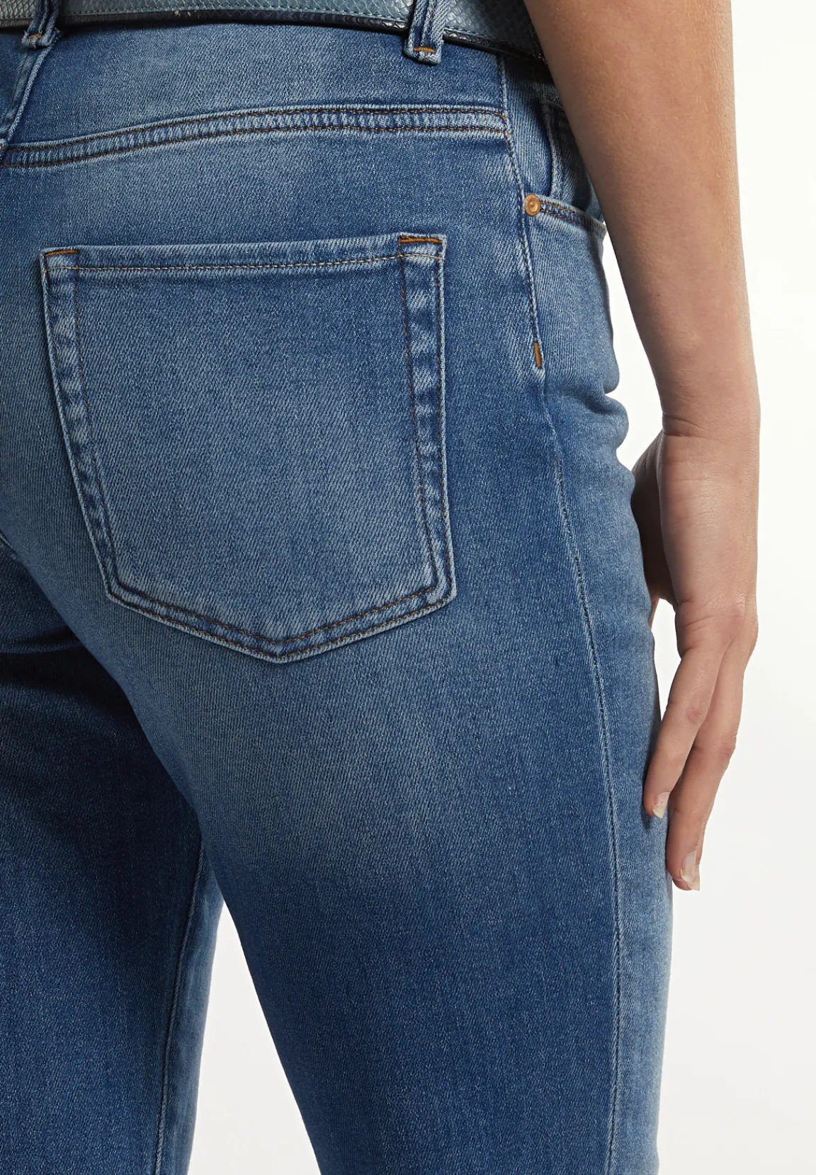 Best River Woods Lange flared jeansbroek blauw -