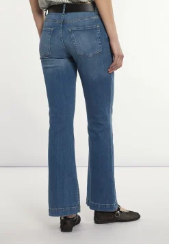 Best River Woods Lange flared jeansbroek blauw -