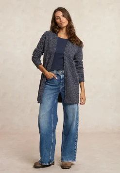 Online River Woods Lange gestipte V-hals cardigan blauw -