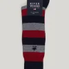 Outlet River Woods Lange gestreepte katoenen sokken admiral/dark red -