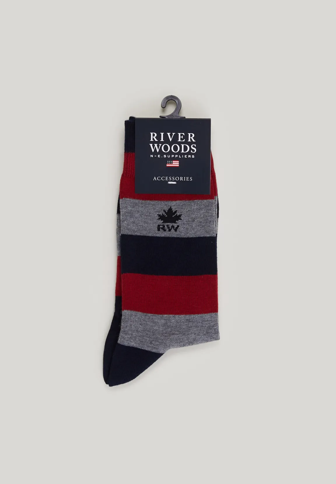 Fashion River Woods Lange gestreepte katoenen sokken stellar/bordeaux -