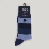 Outlet River Woods Lange gestreepte katoenen sokken dark navy -