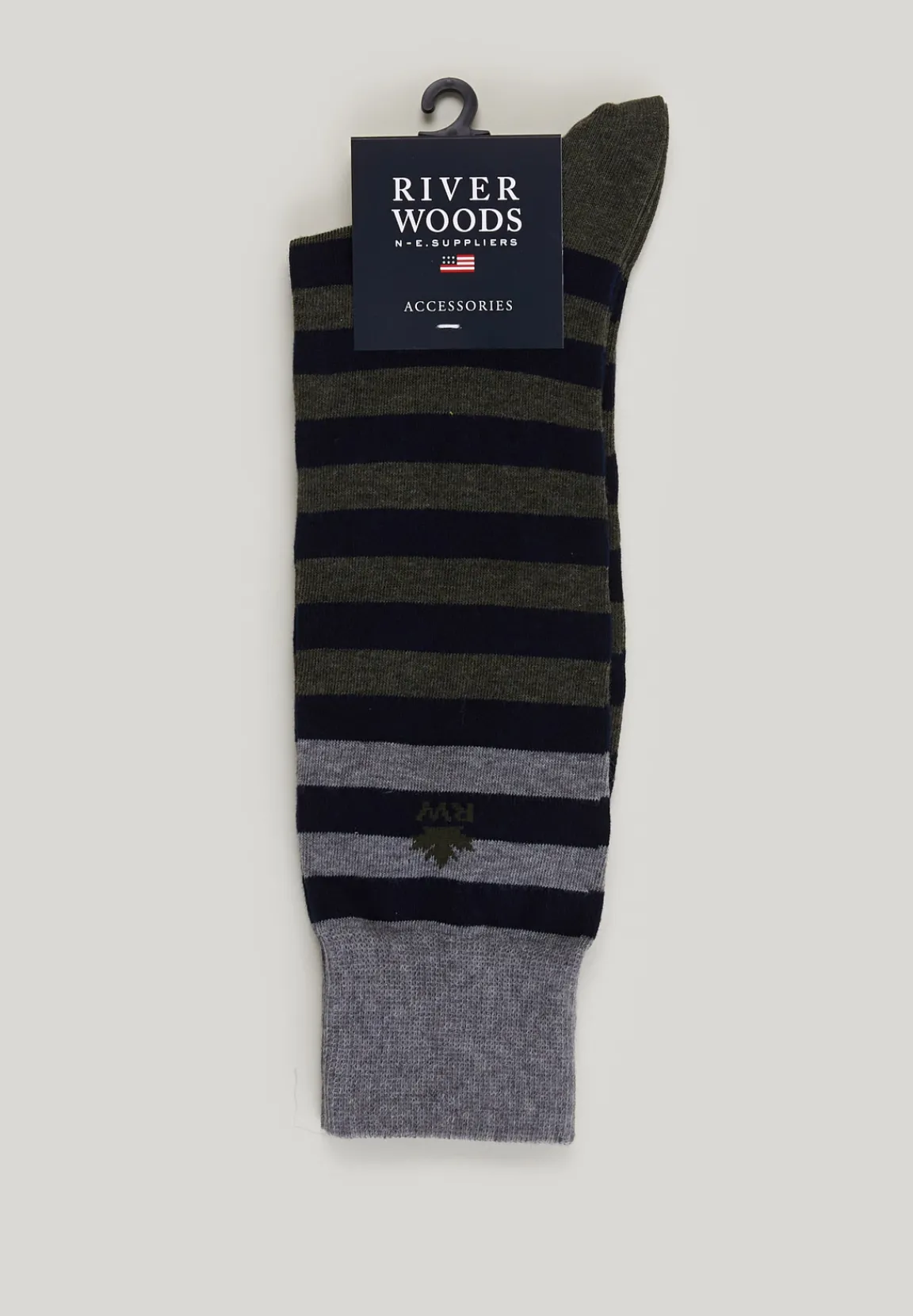 Discount River Woods Lange gestreepte sokken oxford mix -