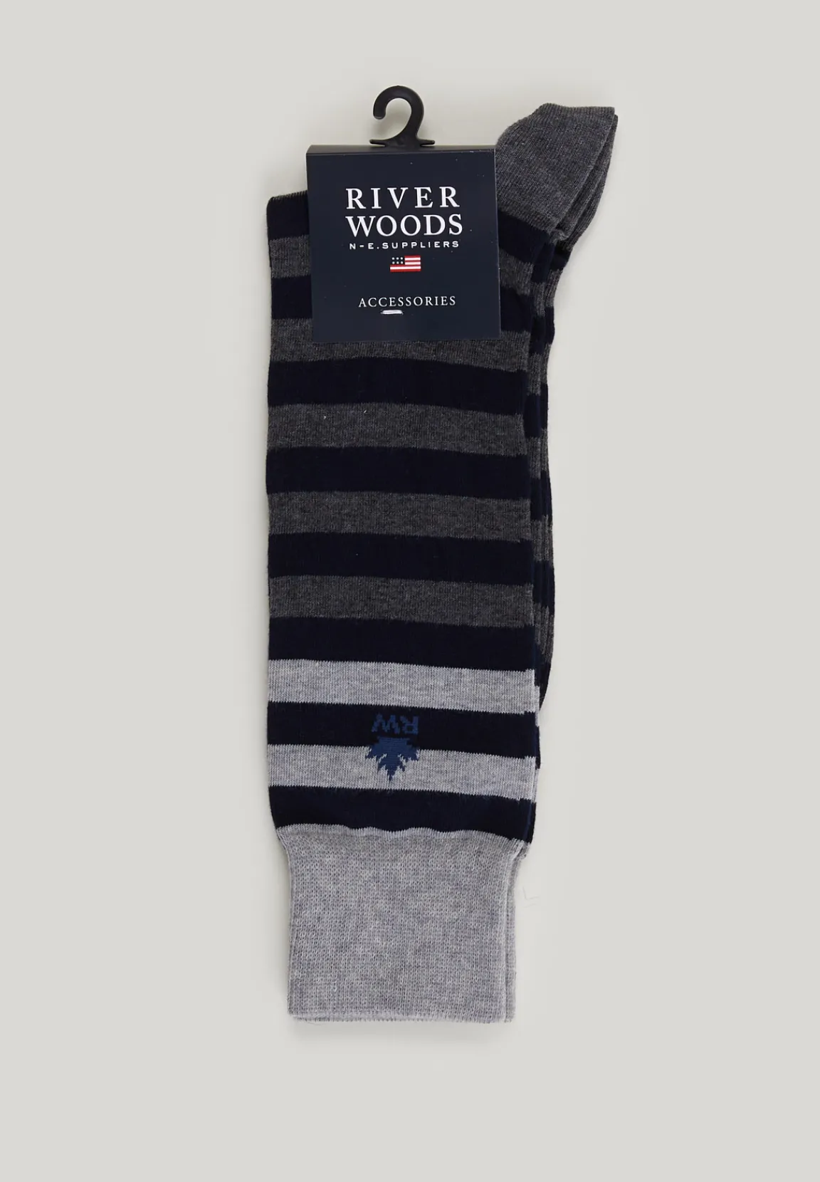 Discount River Woods Lange gestreepte sokken oyster mix -