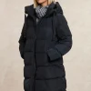Sale River Woods Lange gewatteerde jas met capuchon navy -