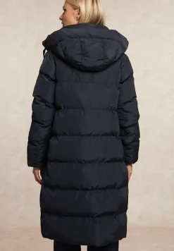 Sale River Woods Lange gewatteerde jas met capuchon navy -