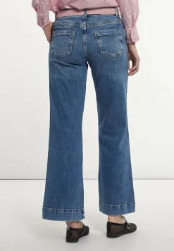 Hot River Woods Lange jeansbroek hoge taille blauw -