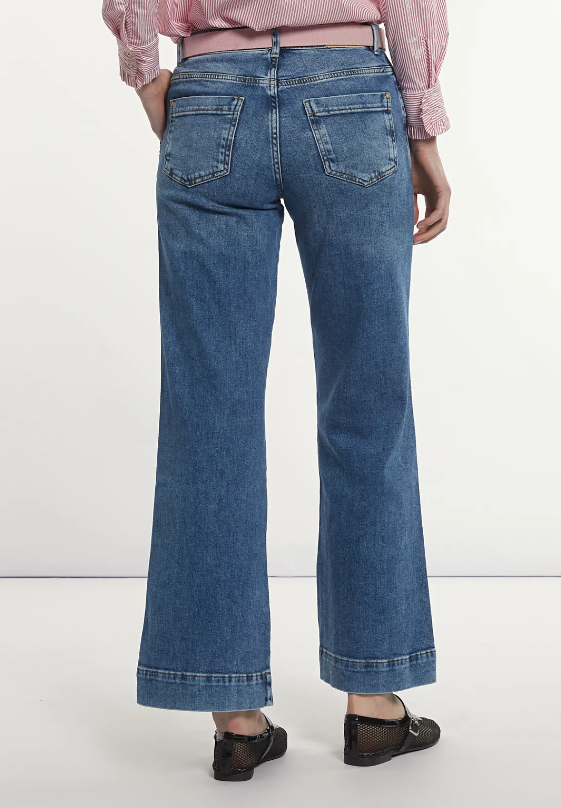 Hot River Woods Lange jeansbroek hoge taille blauw -