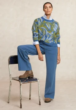 Outlet River Woods Lange katoenen broek blauw -