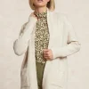 Outlet River Woods Lange V-hals jersey cardigan opgestikte zakken écru -