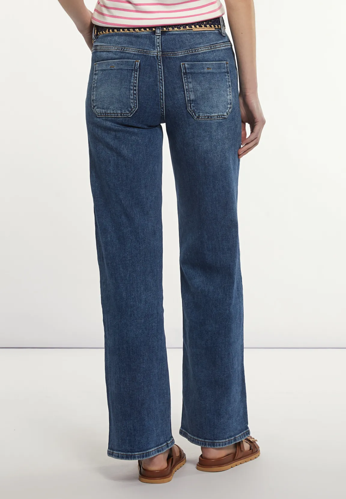 Sale River Woods Lange wijde jeansbroek blauw -
