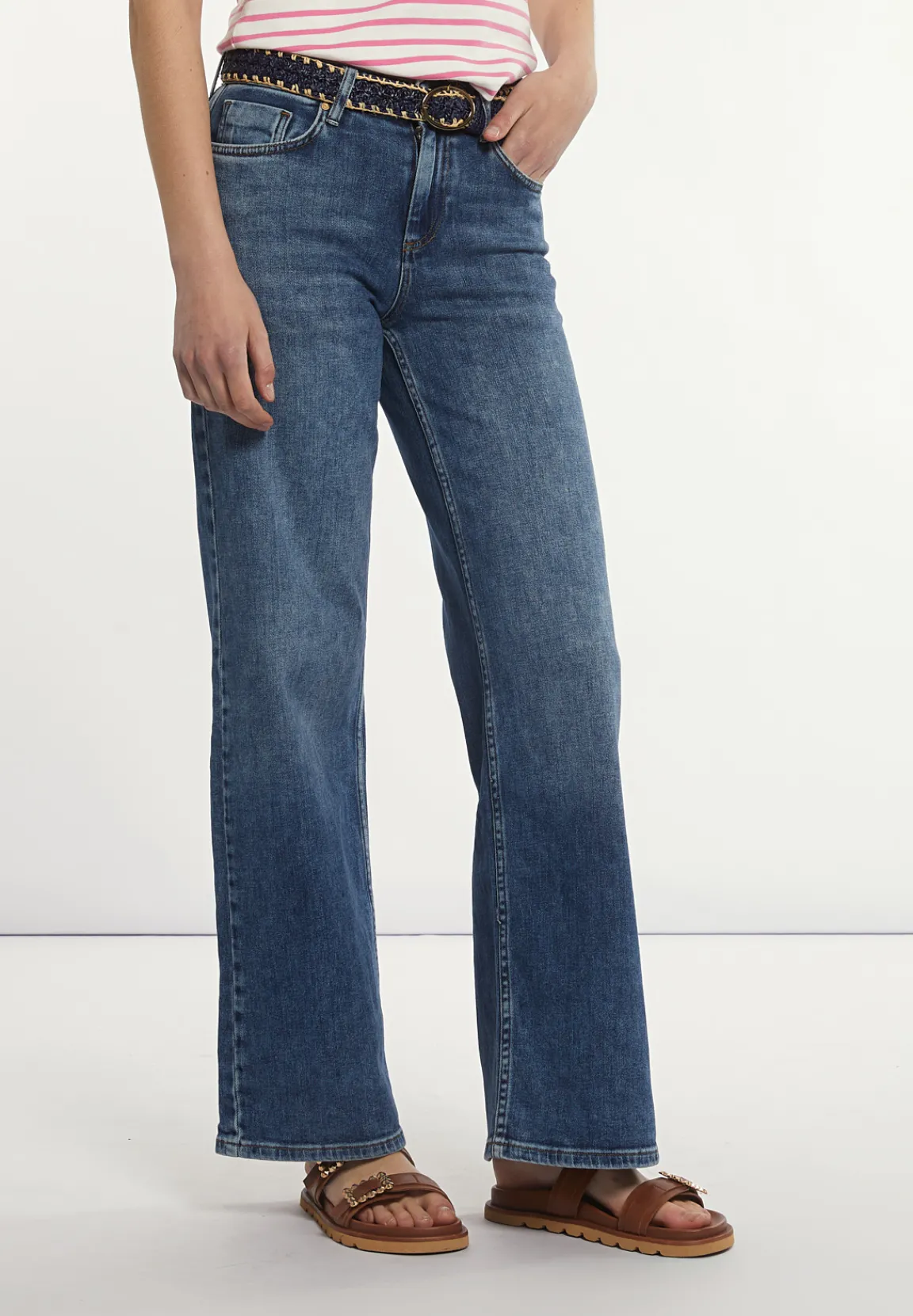 Sale River Woods Lange wijde jeansbroek blauw -