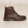 Sale River Woods Lederen enkellaarzen met veters bruin -