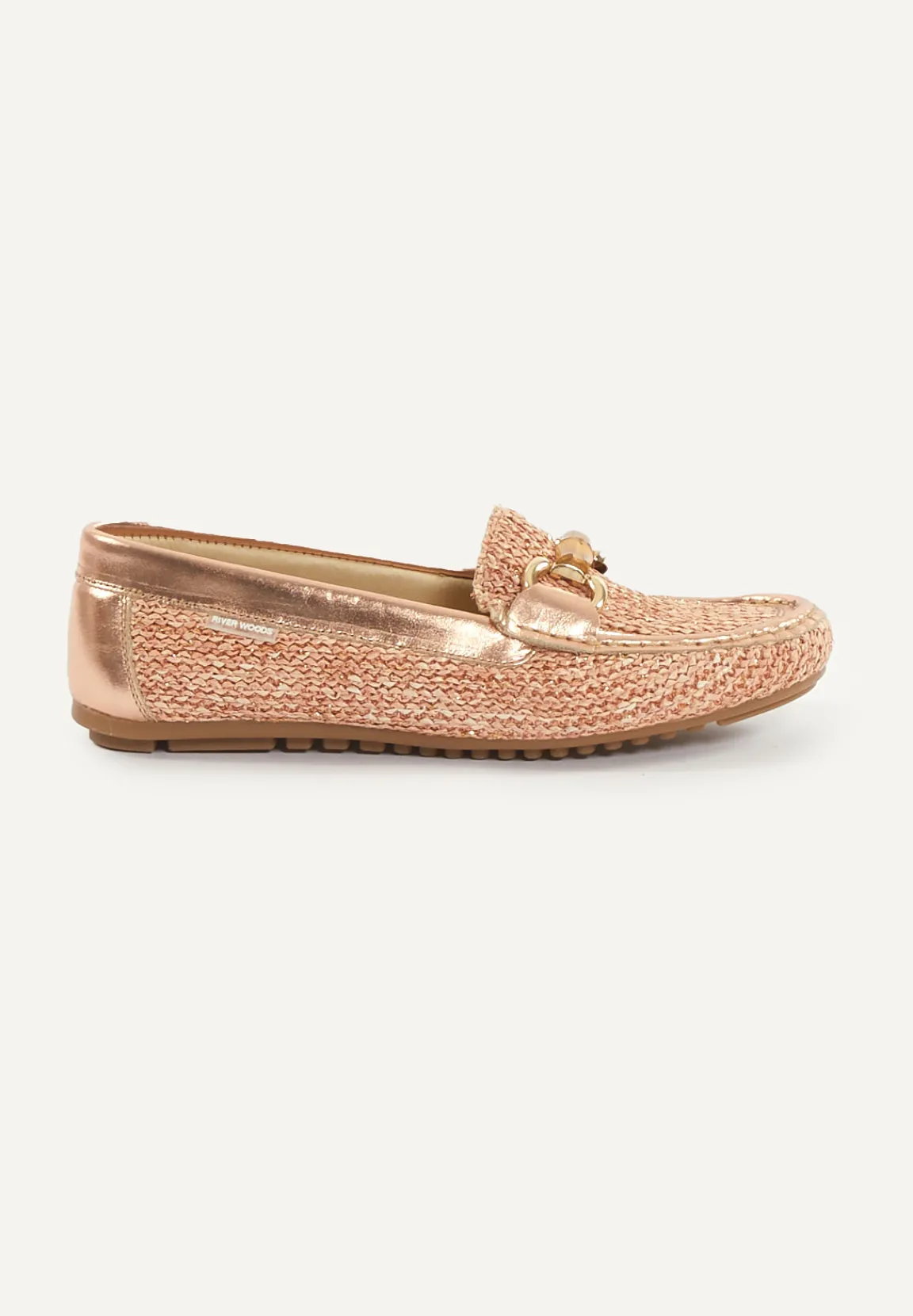 Clearance River Woods Lederen gevlochten loafers roze -