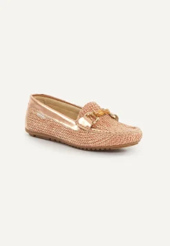 Clearance River Woods Lederen gevlochten loafers roze -