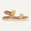 Outlet River Woods Lederen gevlochten sandalen beige -