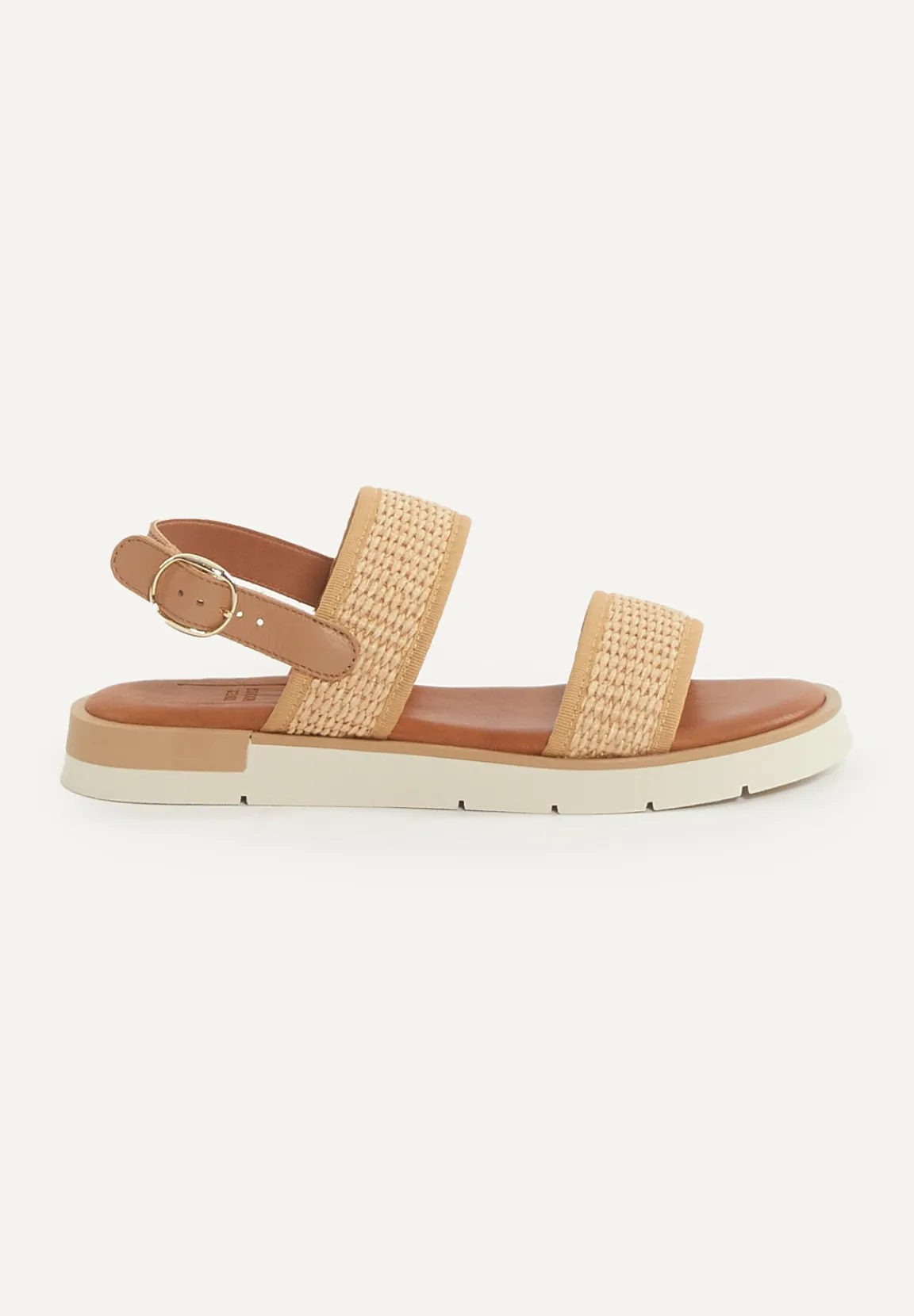 Outlet River Woods Lederen gevlochten sandalen beige -