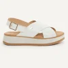 Best River Woods Lederen sandalen plateauzool wit -