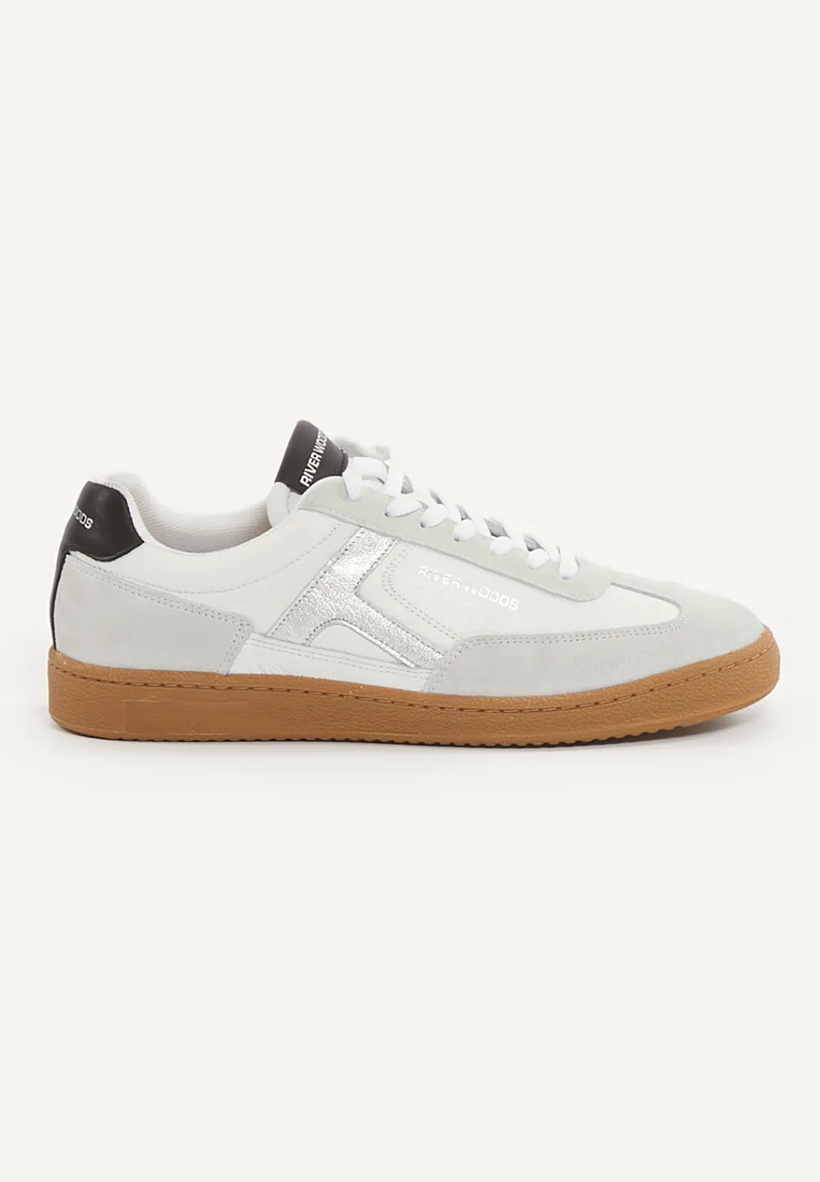 Discount River Woods Lederen sneakers met veters écru -
