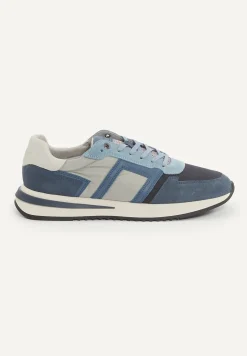 Best River Woods Lederen sneakers met veters blauw -
