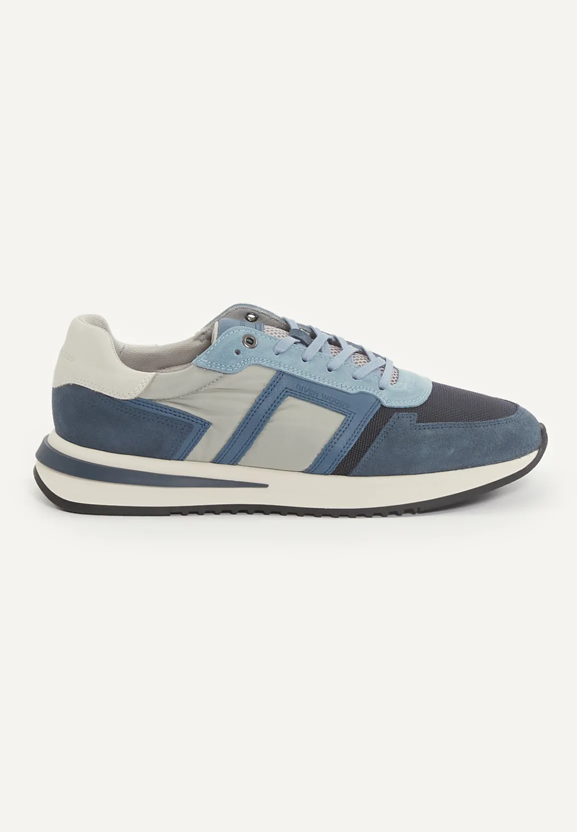 Best River Woods Lederen sneakers met veters blauw -