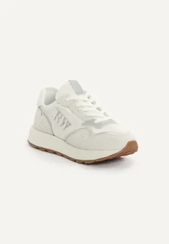 Outlet River Woods Lederen sneakers met veters wit -