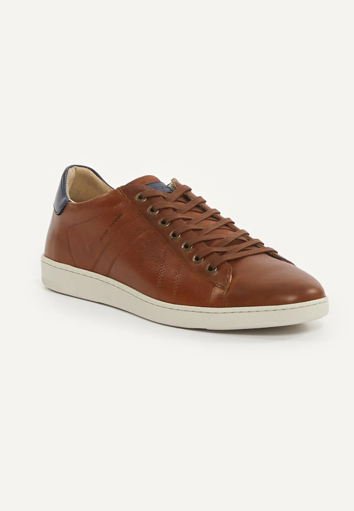 Best River Woods Lederen sneakers met veters bruin -