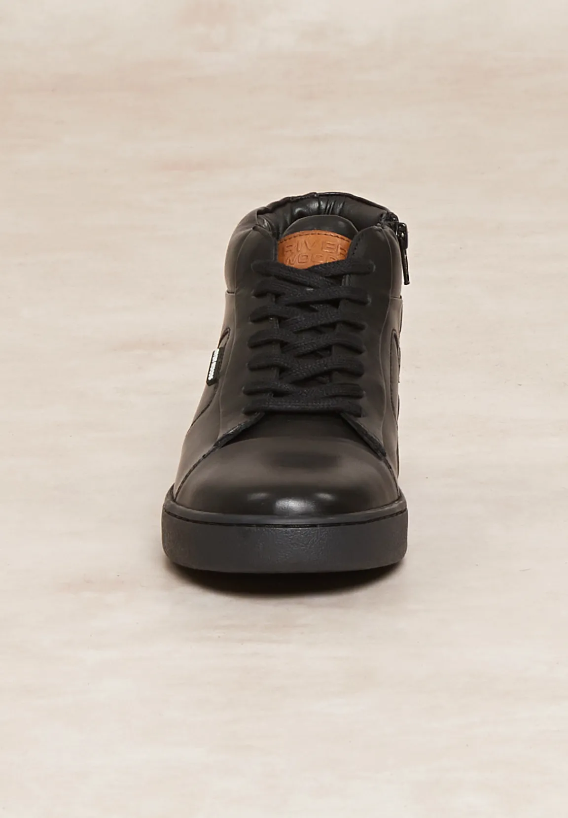 Outlet River Woods Lederen sneakers met veters zwart -