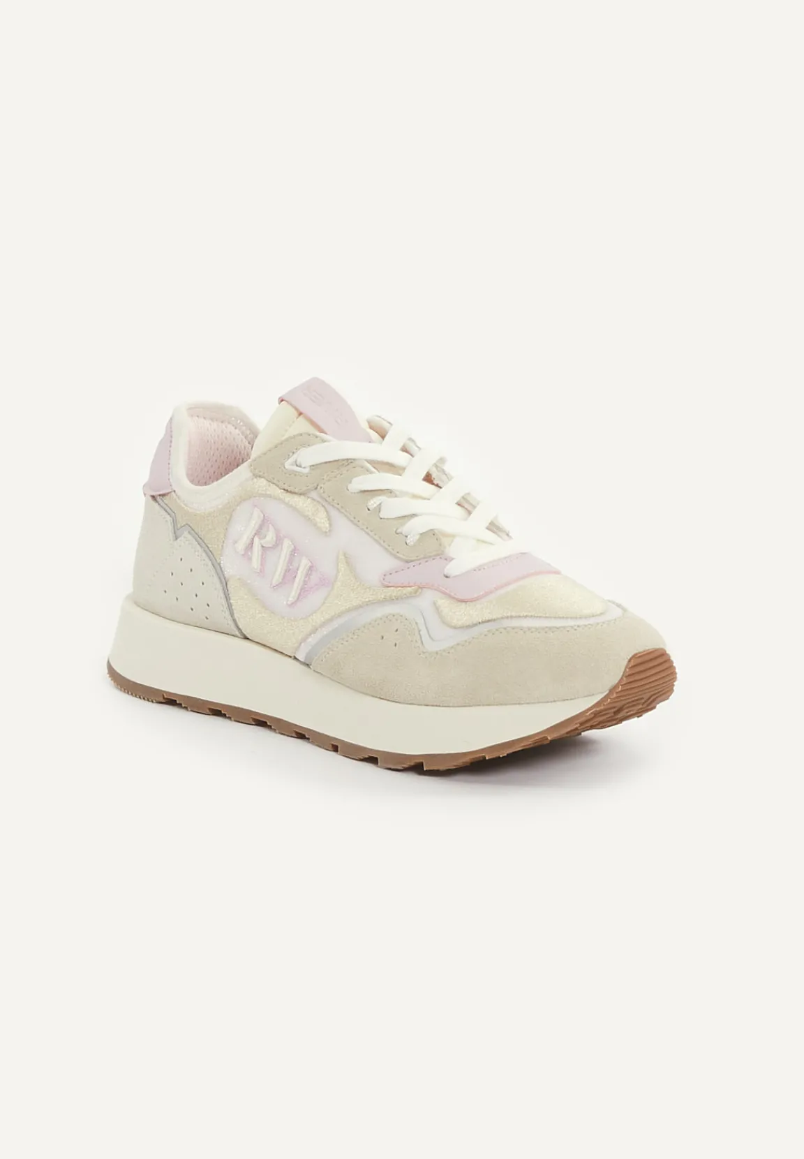 Outlet River Woods Lederen sneakers met veters beige -