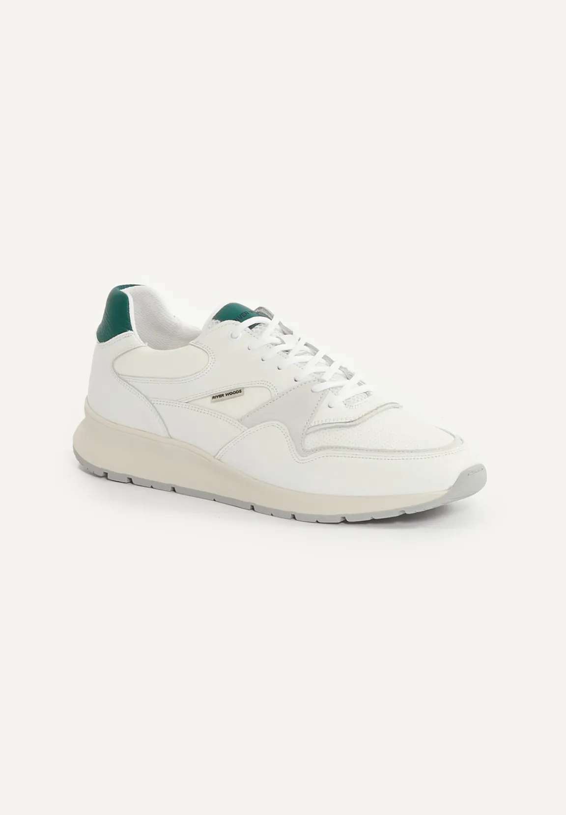 Online River Woods Lederen sneakers met veters wit -