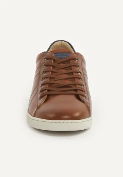 Best River Woods Lederen sneakers met veters bruin -
