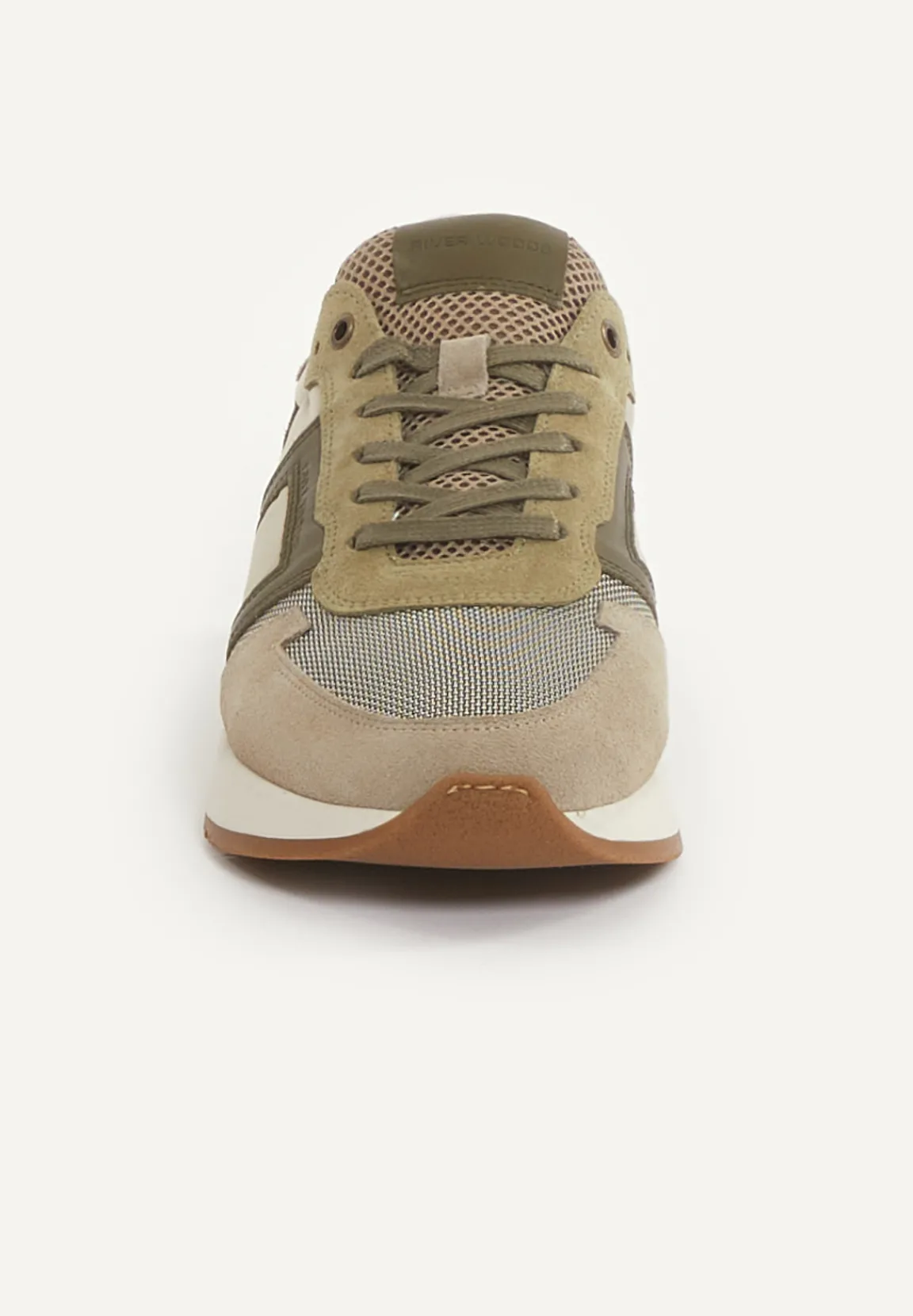 Online River Woods Lederen sneakers met veters kaki -
