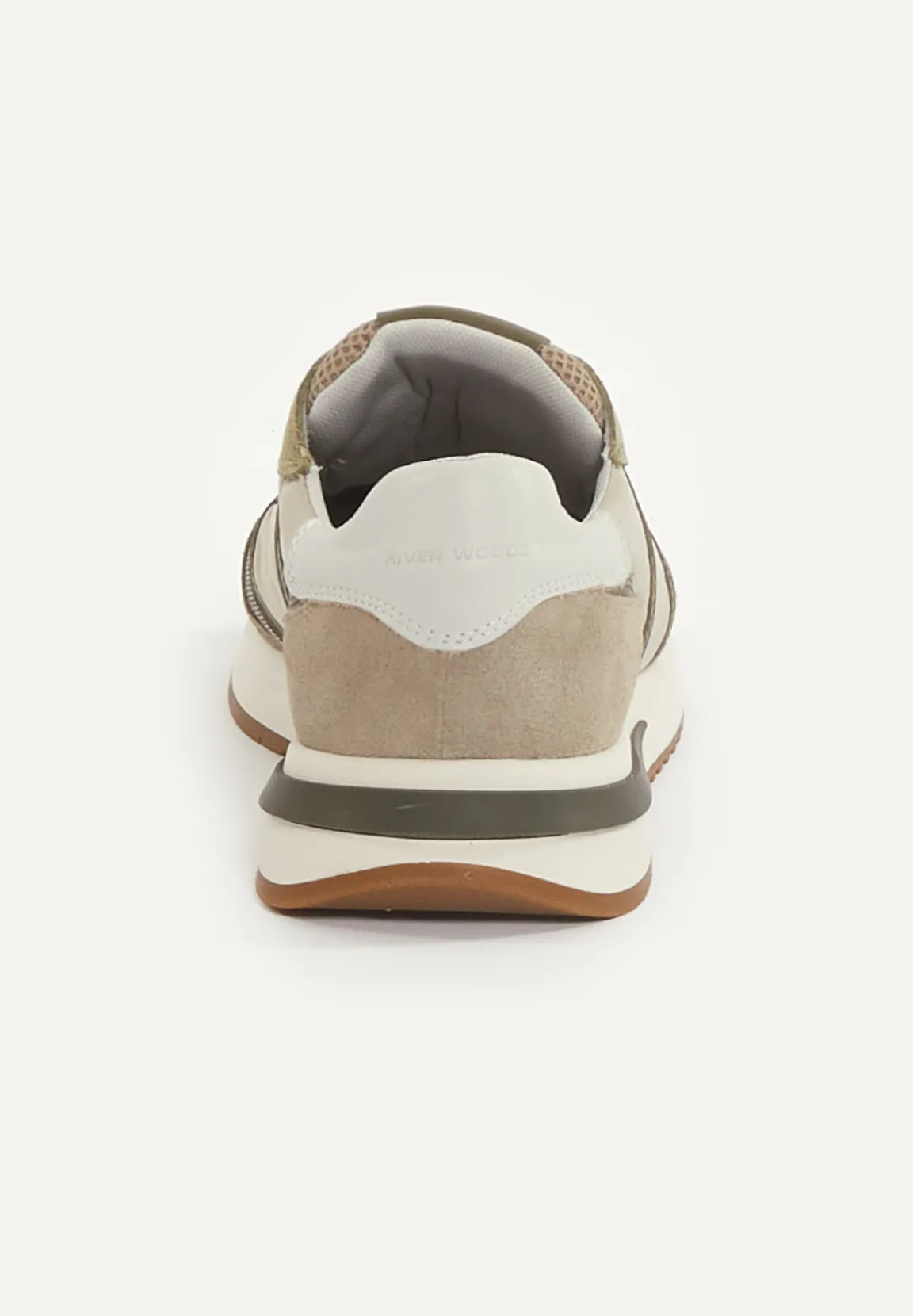 Online River Woods Lederen sneakers met veters kaki -