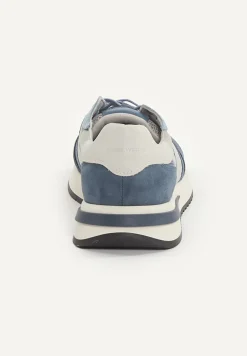 Best River Woods Lederen sneakers met veters blauw -