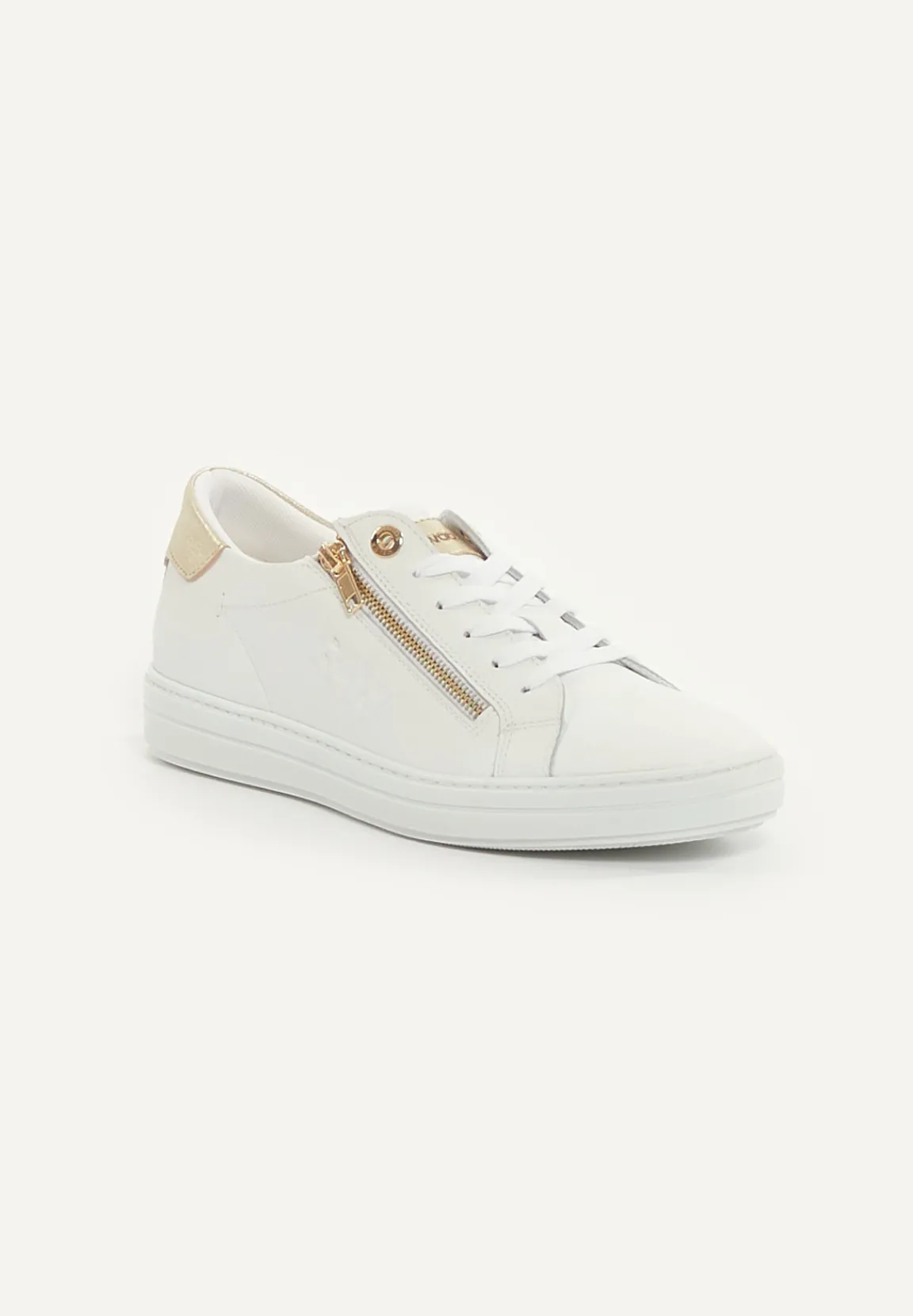 Sale River Woods Lederen sneakes rits en veters wit -