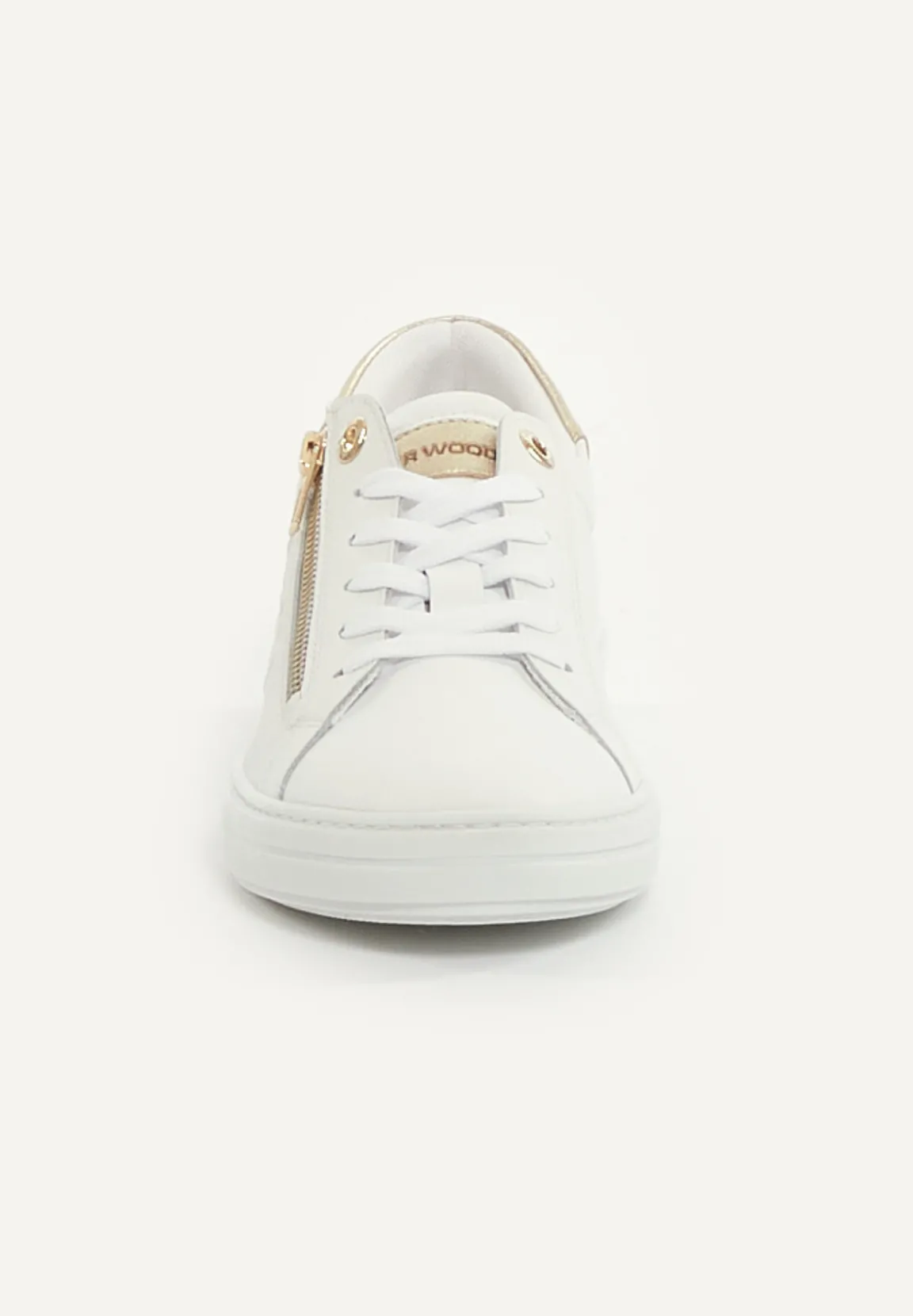 Sale River Woods Lederen sneakes rits en veters wit -