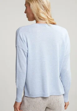 Sale River Woods Lichtblauwe basic V-hals trui lange mouwen -